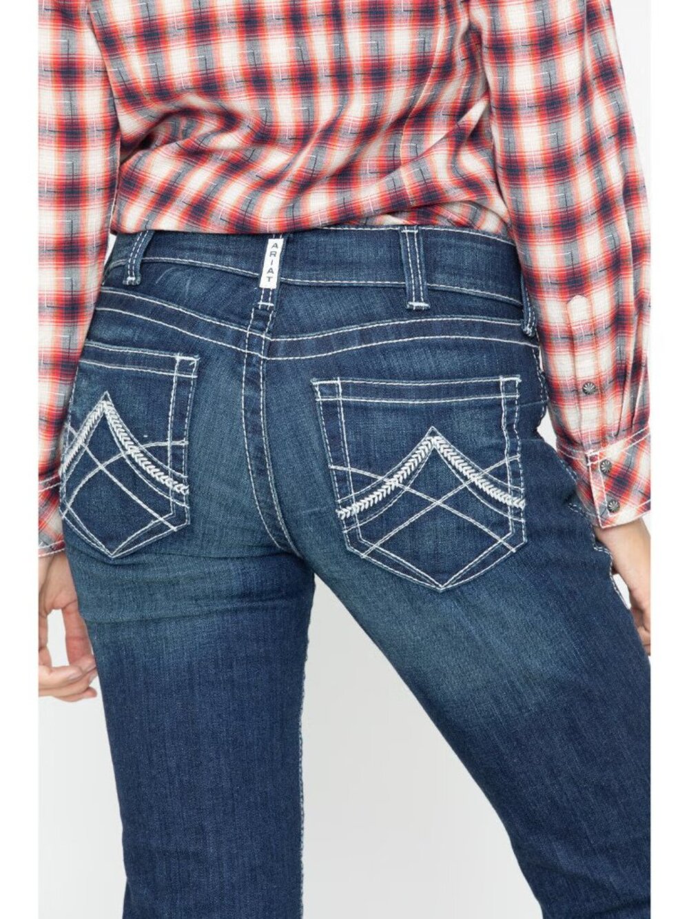 Ariat Women's R.E.A.L. Boot Cut Entwined Riding Jeans Size 25R Blue .